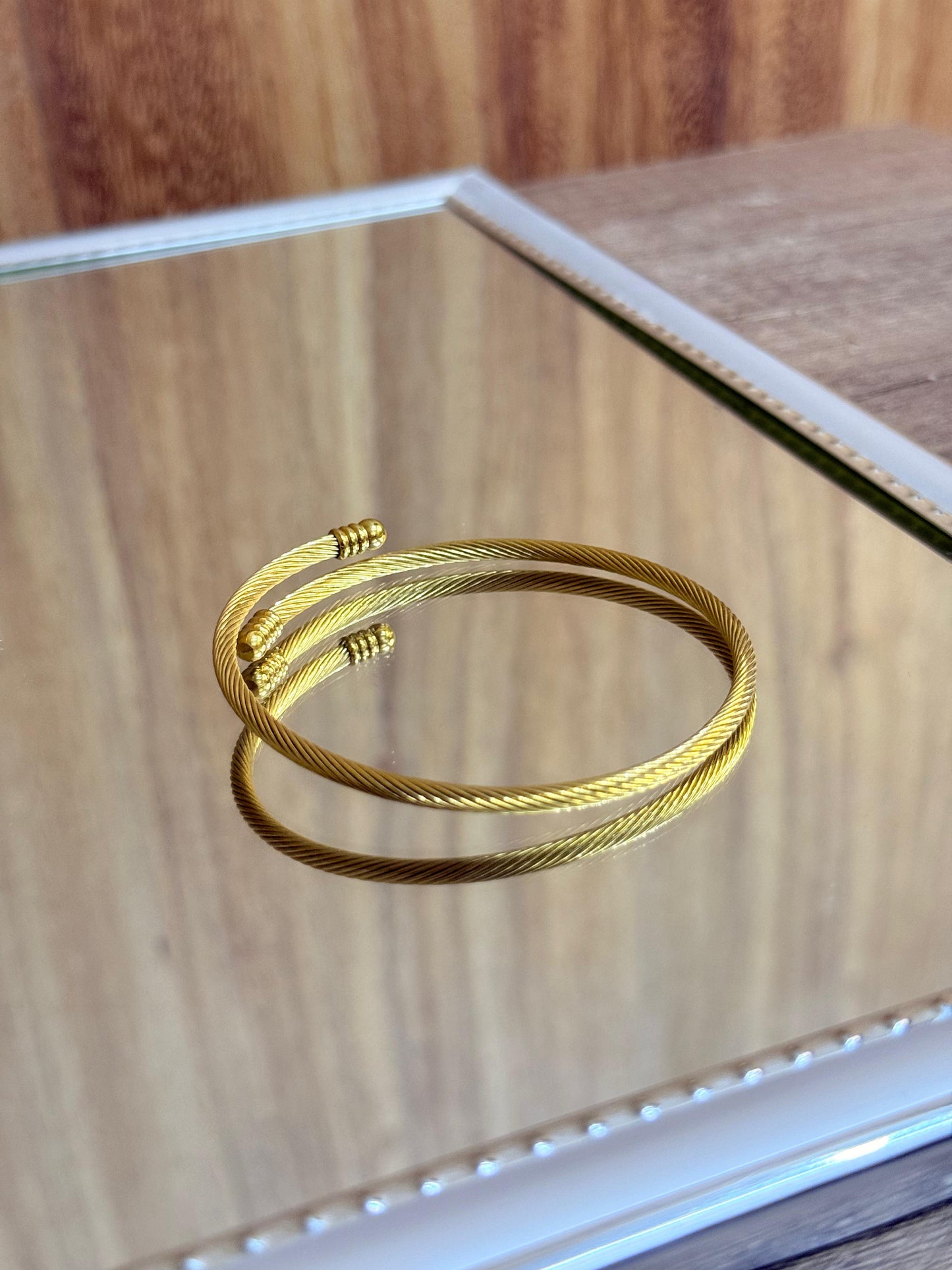 Set de 3 brazaletes abiertos estilo europeo de lujo