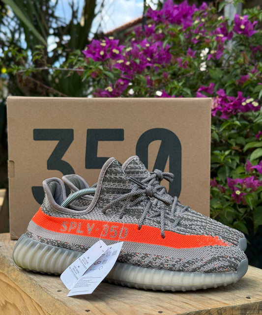 Tenis deportivo 350 color gris con anaranjado